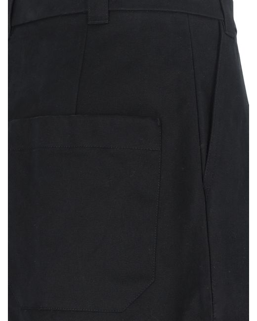 Studio Nicholson Blue Sorte High-Waisted Wide Leg Trousers for men