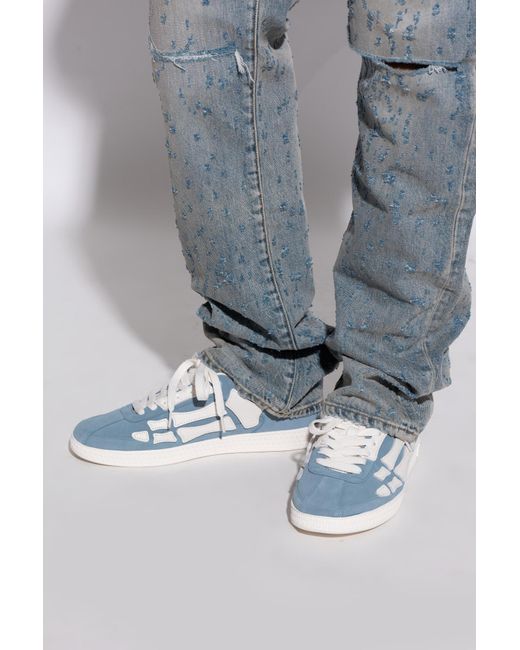 Amiri Blue Pacific Bones Low-Top Sneakers for men