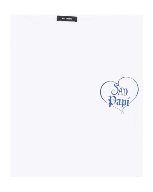 Willy Chavarria White Sad Papi Oversized T-Shirt for men
