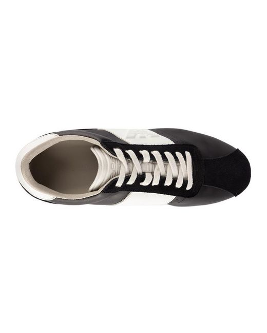 Emporio Armani Black Contrast-Color Lace-Up Casual Sneakers for men