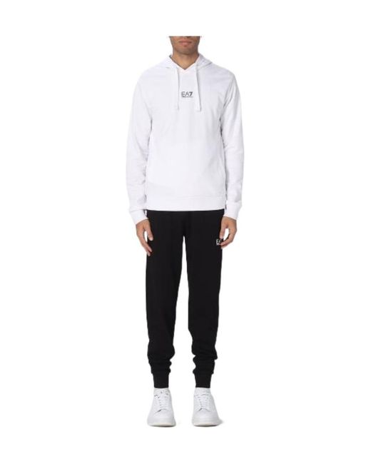 EA7 White Logo-Print Detail Tracksuit Set for men