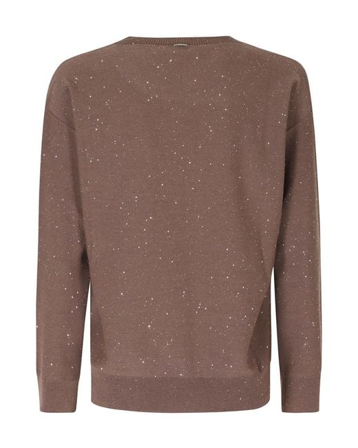 Herno Brown V-Neck Sweater
