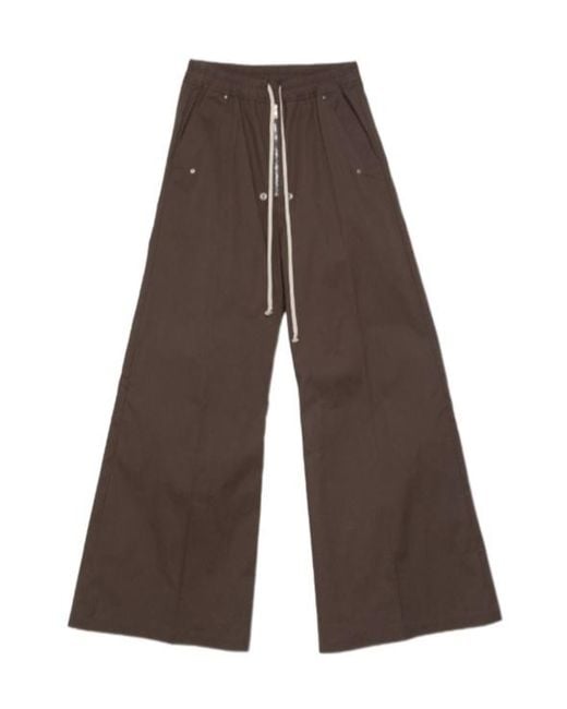 Rick Owens Brown Drawstring Wide-Leg Pants for men