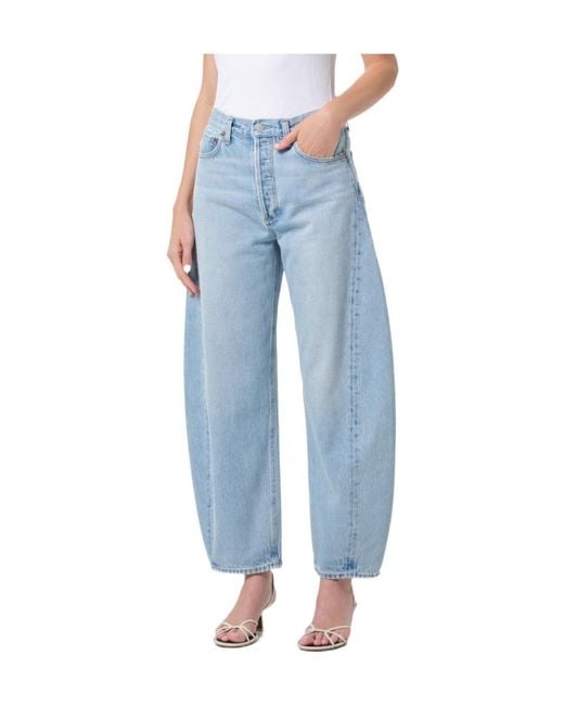 Agolde Blue Luna High Rise Pieced Taper (Weightless)