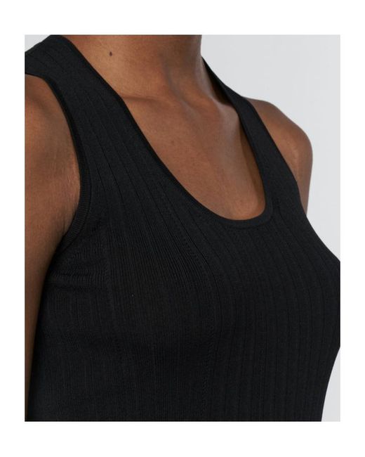 Joseph Black Keyhole Ribbed Top