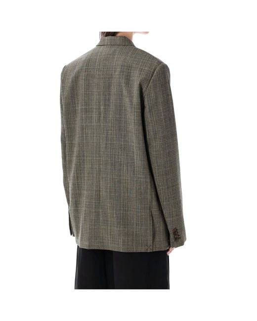 Soeur Gray Hermosa Checked Oversized Blazer