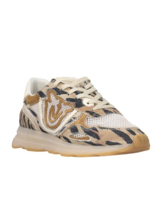 Pinko Multicolor Mesh Panel Patterned Sneakers