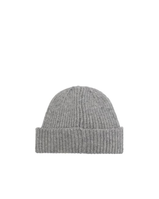 Anine Bing Gray Logo Wool Hat