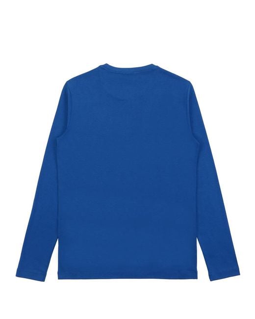 EA7 Blue Logo T-Shirt With Round Neck for men