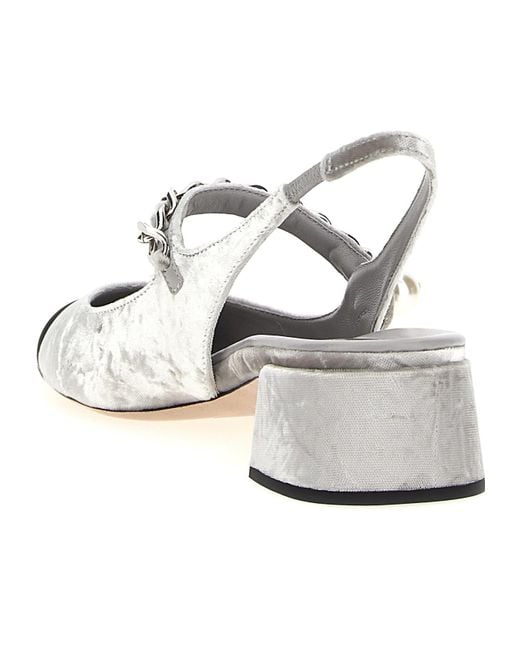 Miu Miu Metallic Two-Toned Velvet Slingback Pumps