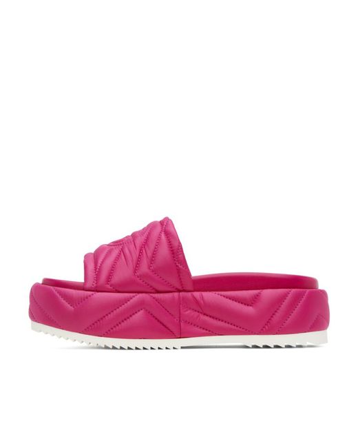 Gucci Pink Thick-Soled Slippers