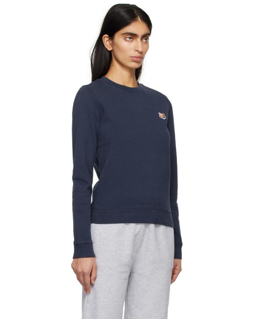 Maison Kitsuné Blue Maison Kitsuné Fox Head Patch Crewneck Sweatshirt
