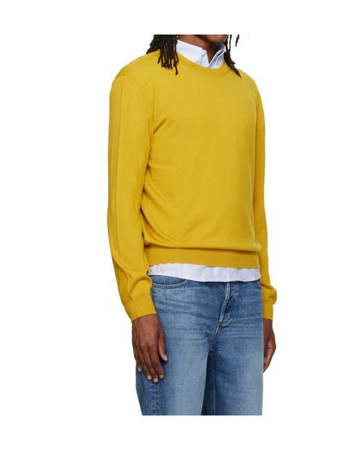 A.P.C. Yellow Crew Neck Sweater for men
