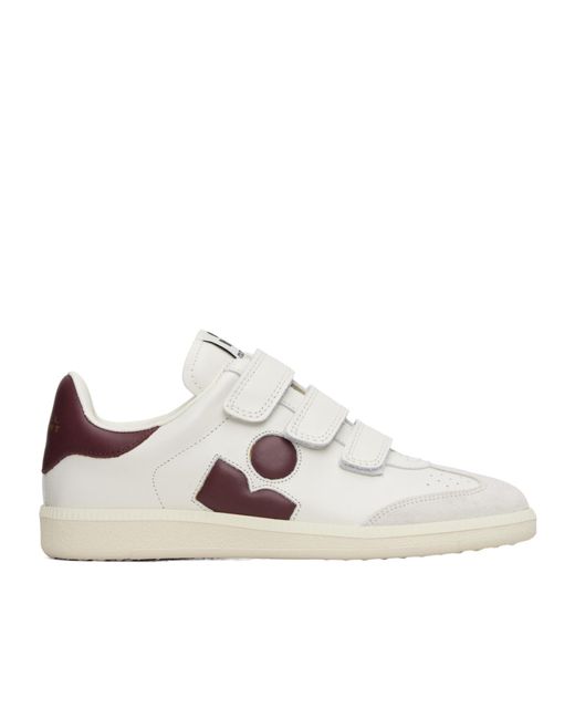Isabel Marant White Beth Gb Three-Strap Calfskin Sneakers