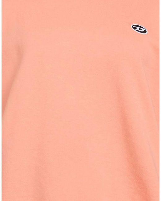 DIESEL Pink Solid Color Fleece Sweatshirt