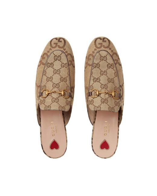 Gucci Brown Princetown Gg Horsebit Slip-On Mules