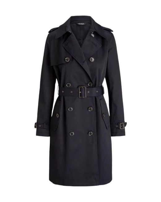 Ralph Lauren Black Double-Breasted Belted Trench Coat