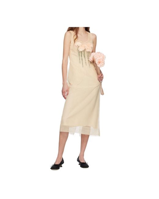 Simone Rocha Natural Carnation Dart Dress