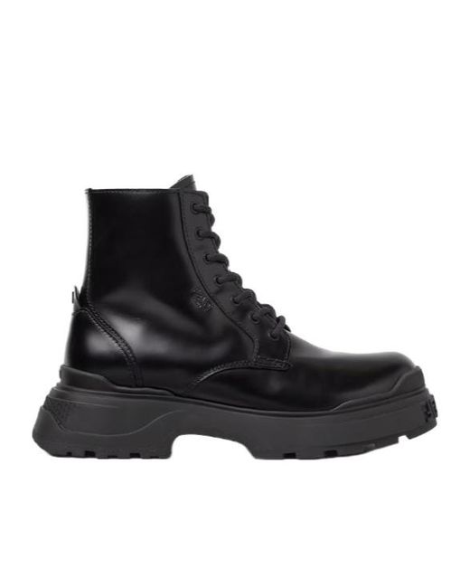Fendi Black Combat Boots With Zip Closure for men