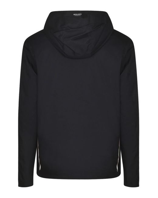Woolrich Blue Hooded Quilted Jacket for men