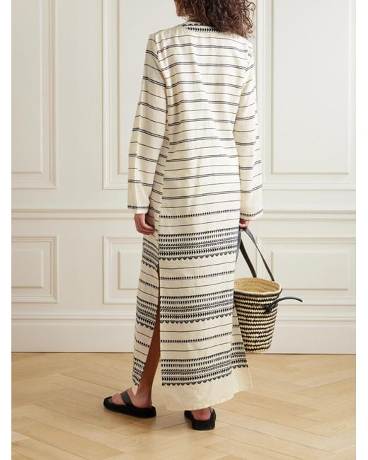 Lemlem White Embroidered Cotton Maxi Dress