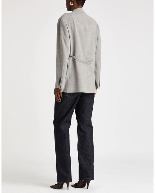 Brunello Cucinelli Gray Single-Breasted Blazer