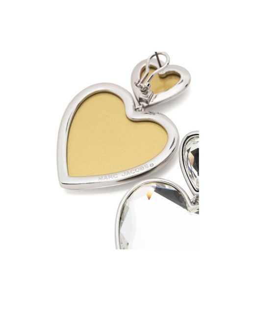 Marc Jacobs White Heart-Shaped Pendant Earrings