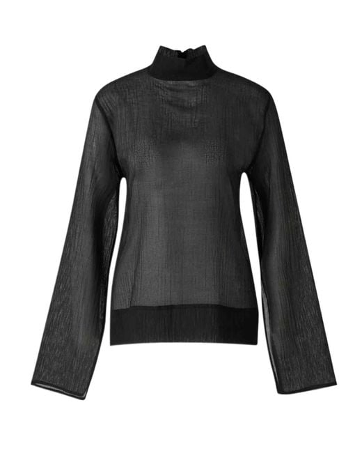 Totême  Black High-Neck Embellished Top