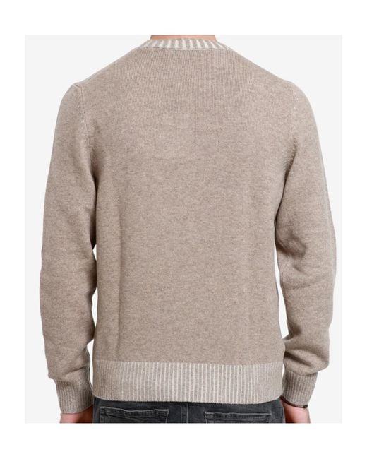 Gran Sasso Gray Round Neck Sweater for men