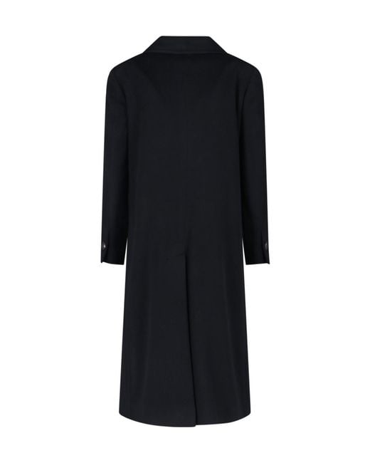 Tagliatore Black Double-Breasted Long Coat