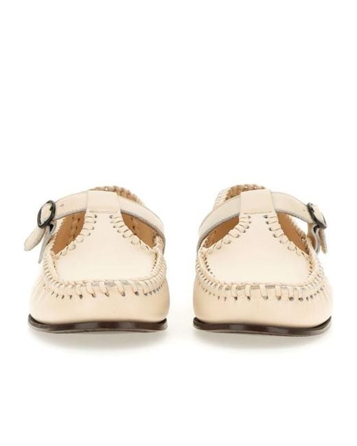 Hereu Natural Alcover T-Bar Strap Moccasins