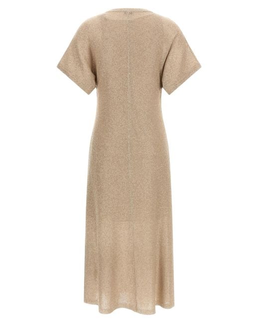 Brunello Cucinelli Natural Sequined Midi Dress