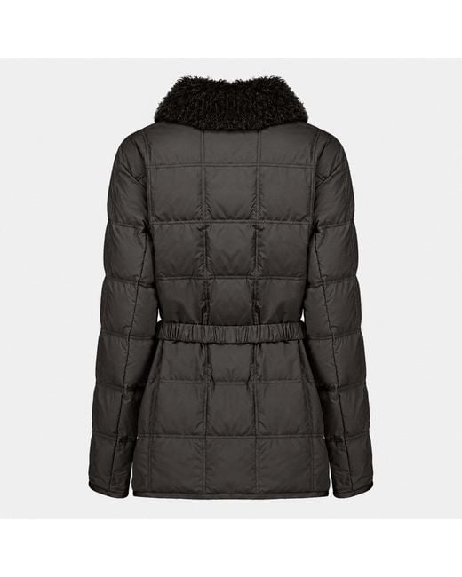 Moncler Black Cygnes Logo Patch Padded Jacket