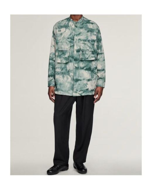 Y-3 Green Aop Tie-Dye Pocket Shirt for men
