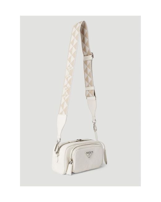 Prada White Logo Shoulder Bag