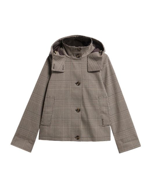 Barbour Brown Check Hooded Short Jacket