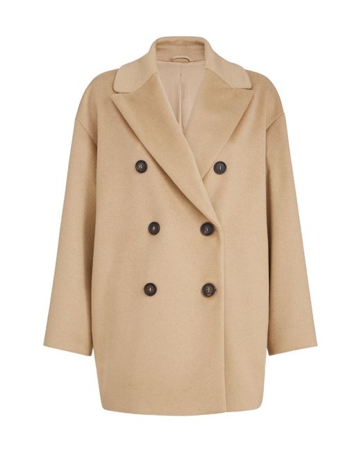 Brunello Cucinelli Natural Long-Sleeved Coat