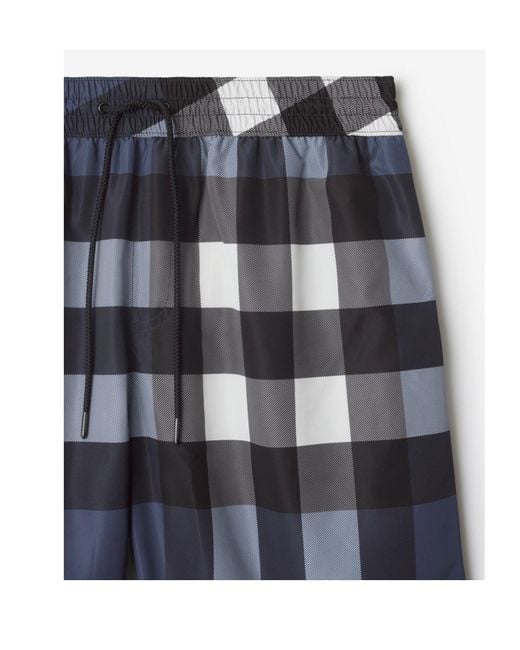 Burberry Blue Check Swim Shorts for men
