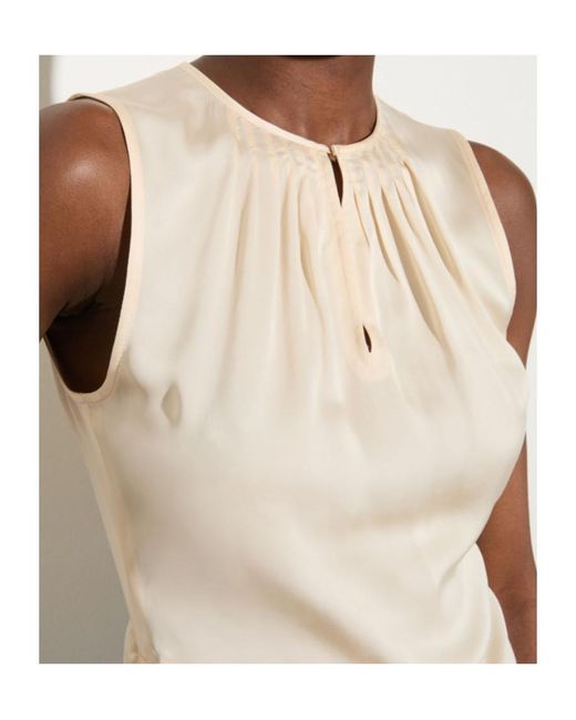 MAX&Co. Natural Satin Top With Draping