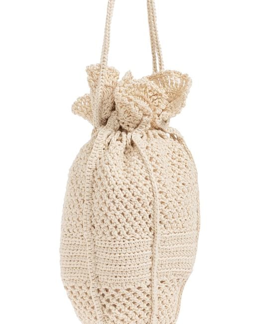 Ulla Johnson White Drawstring Tote Bag