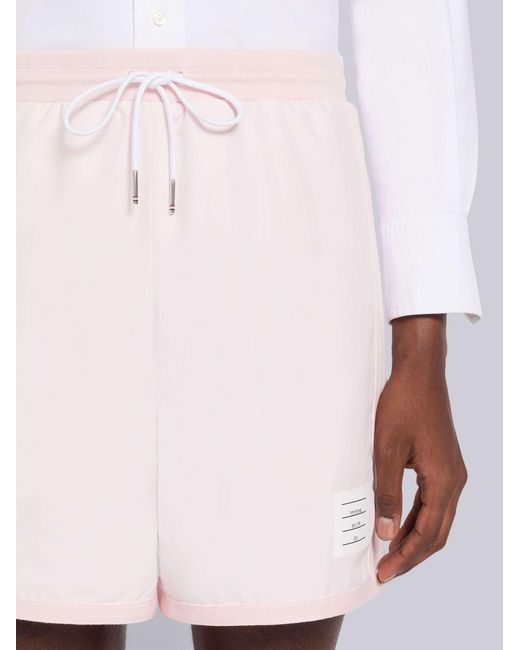 Thom Browne Pink Drawstring Cotton Track Shorts for men