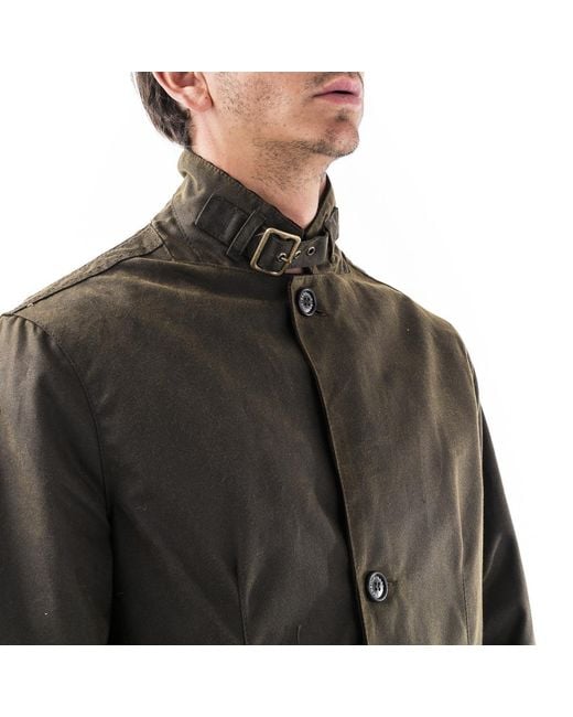 Barbour Black Wax Coated High-Neck Jacket for men
