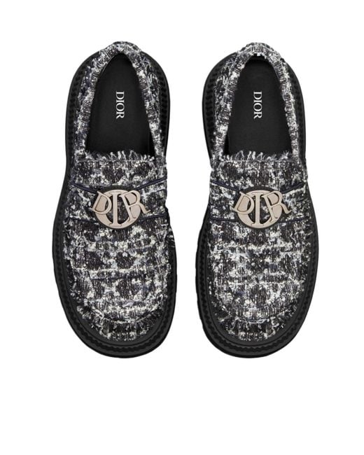 Dior Homme Cannage Tweed Loafers in Gray for Men | Lyst display picture 1