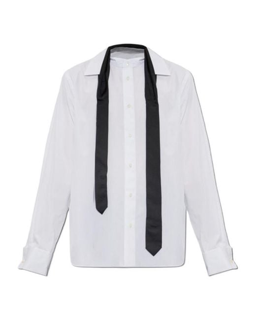 Sacai White Long-Sleeved Shirt for men