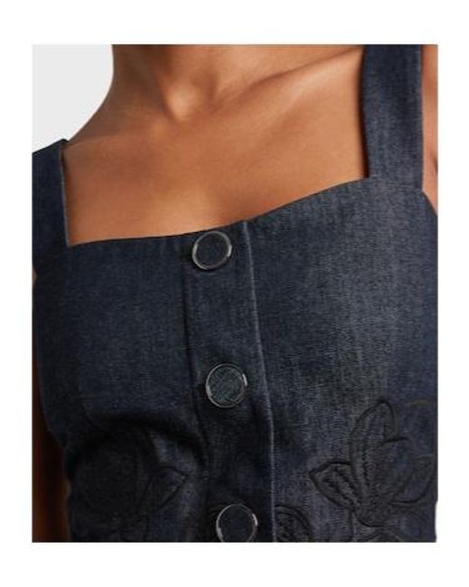 Veronica Beard Blue Cotton Chambray Top