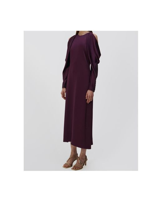 Jonathan Simkhai Purple Lovisa Cold-Shoulder Midi Dress