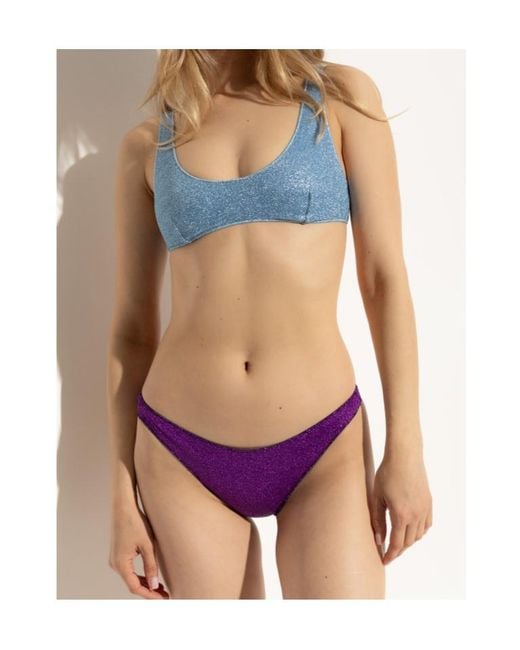 Oseree Blue Glitter-Detailing Bikini
