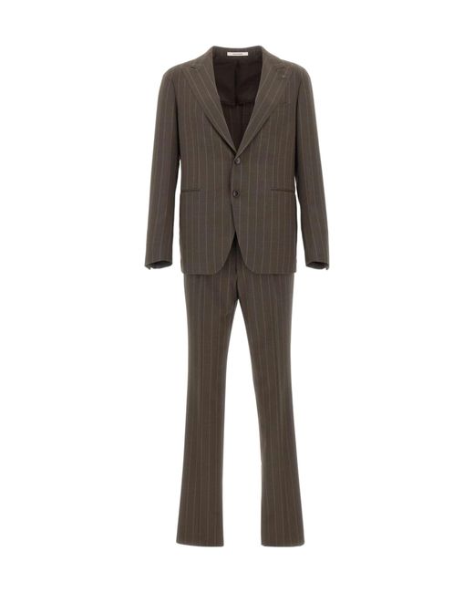 Tagliatore Gray Pinstriped Two-Piece Suit for men