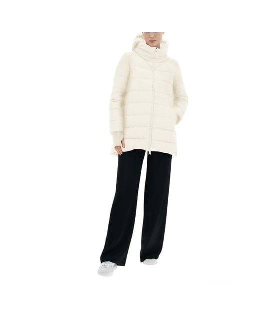 Herno White Zip-Up Hooded Down Jacket