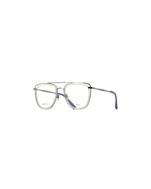 Jimmy Choo White Eyewear Aviator Frame Glasses